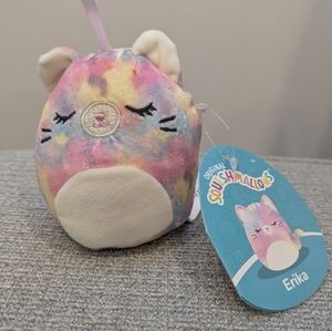 New  Squishmallows 4" Erika the Tabby Cat Christmas Ornament
